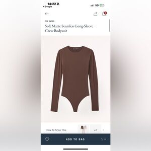Abercrombie Soft Matte Seamless Long-Sleeve Crew Bodysuit